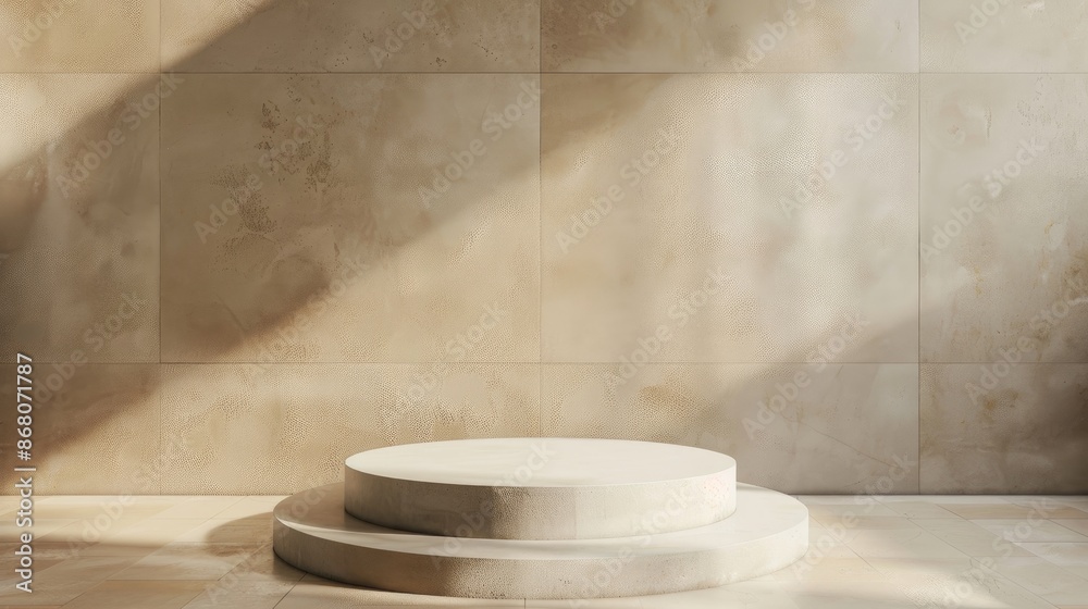 Quality photo of an empty porcelain podium with space for copying to display products Quality photo of an empty porcelain podium with space for copying to display products