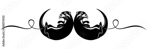 otter silhouette vector