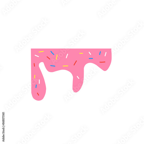 Melted Ice Cream Frame Border with colorful sprinkles
