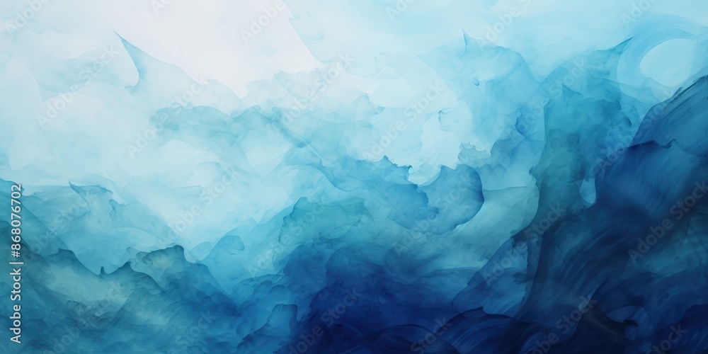 Abstract Blue Ink Painting Abstract Blue Ink Painting