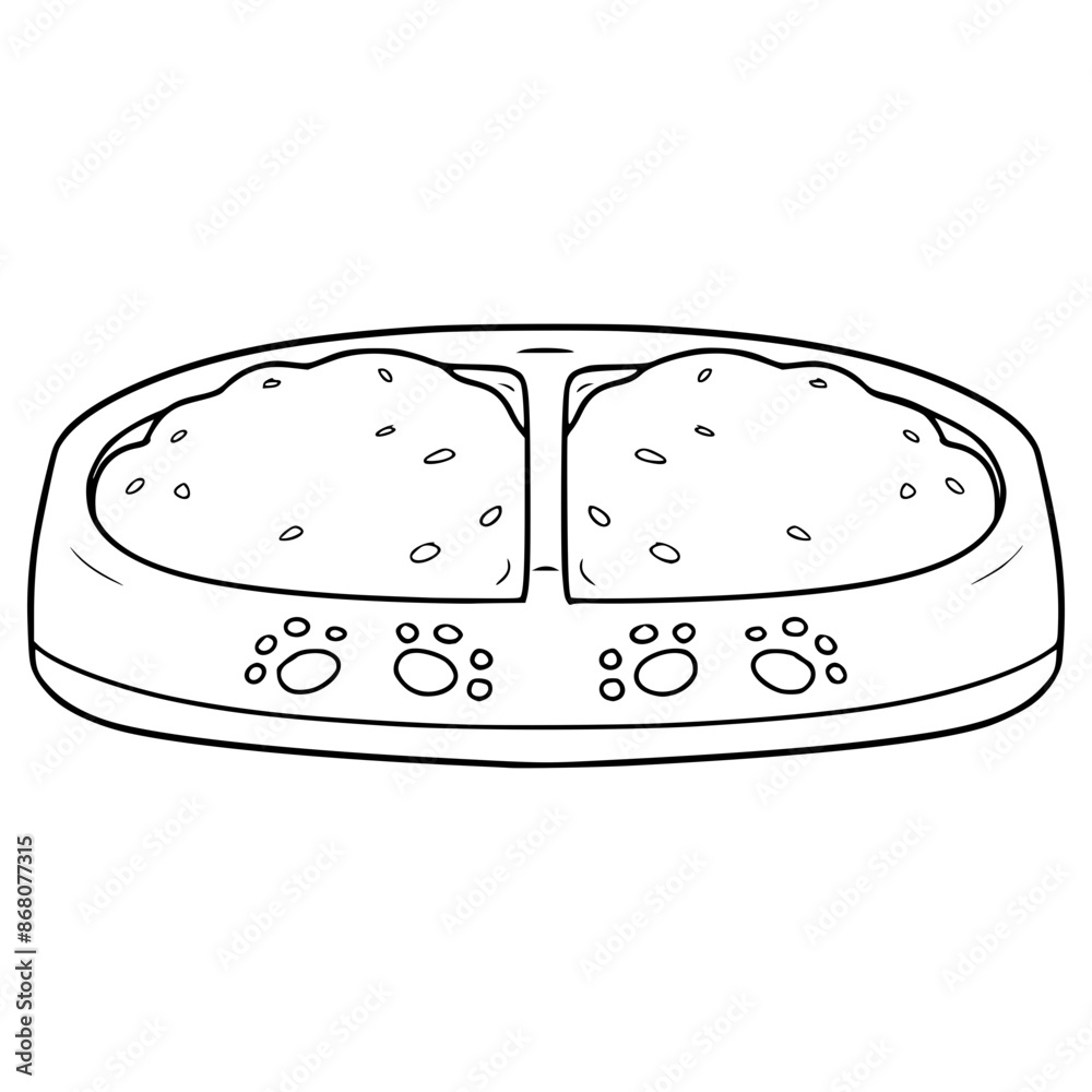full twin pet bowl illustration hand drawn outline vector full twin pet bowl illustration hand drawn outline vector