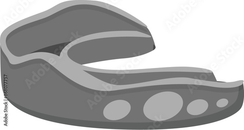 Gray protective mouthguard for boxing or other martial arts, providing safety and preventing dental injuries