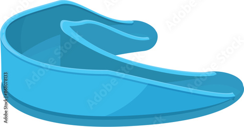 Blue mouth guard protecting teeth from injury during sports training or competition