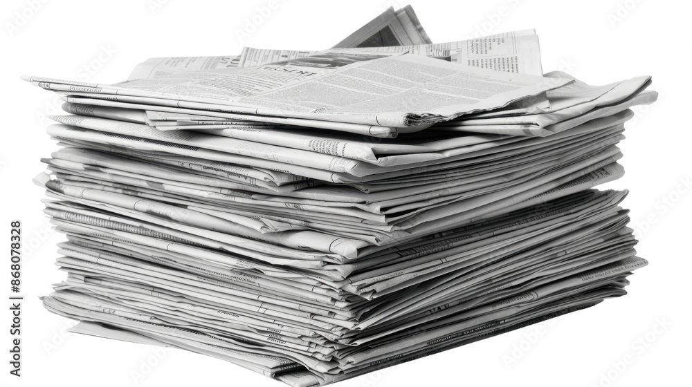 Stack of Newspapers on transparent background Stack of Newspapers on transparent background