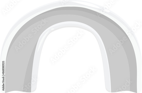 Mouth guard protecting teeth from injury during sports activities, isolated on white background