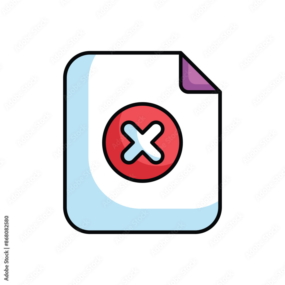 Document Reject icon design with white background stock illustration Document Reject icon design with white background stock illustration