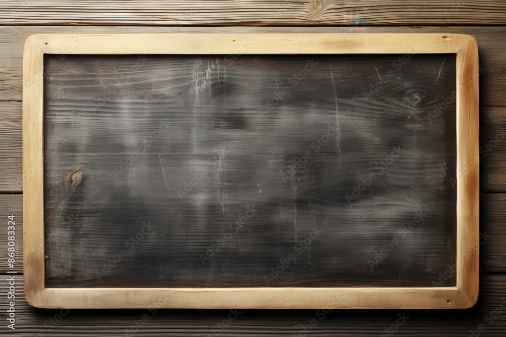 Blank Wooden Chalkboard with Light Brown Frame Blank Wooden Chalkboard with Light Brown Frame