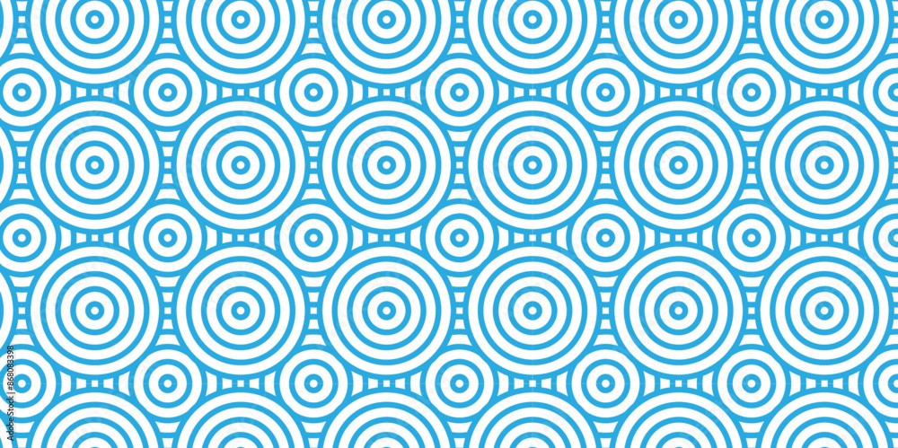 Vector Overlapping Pattern Minimal diamond geometric wave spiral and abstract circle wave line. blue color seamless tile stripe geometric create retro square line backdrop white pattern background. Vector Overlapping Pattern Minimal diamond geometric wave spiral and abstract circle wave line. blue color seamless tile stripe geometric create retro square line backdrop white pattern background.