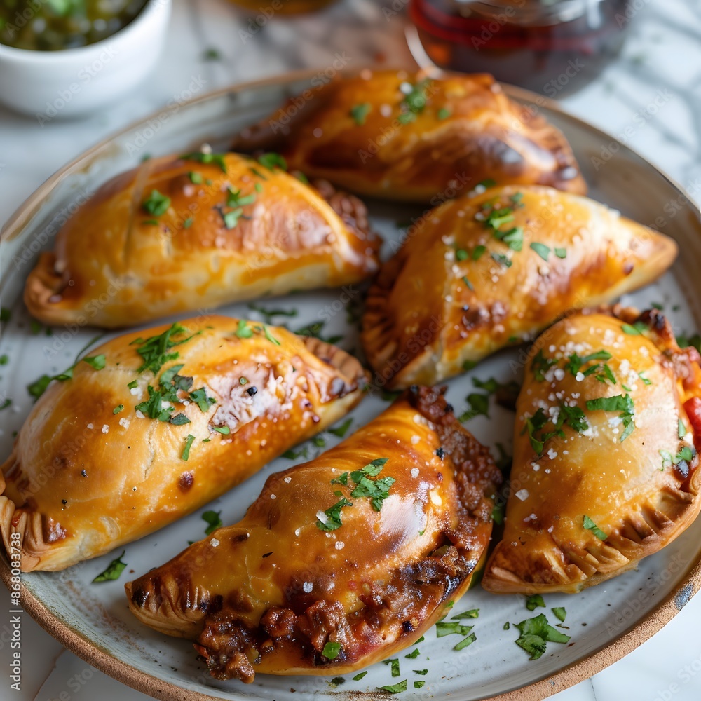 Golden Brown Empanadas with Parsley and Salt Golden Brown Empanadas with Parsley and Salt