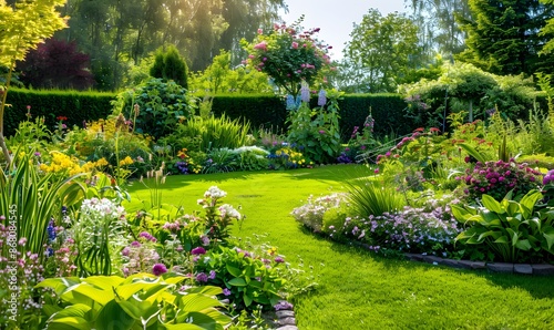 Vibrant Summer Garden in Full Bloom