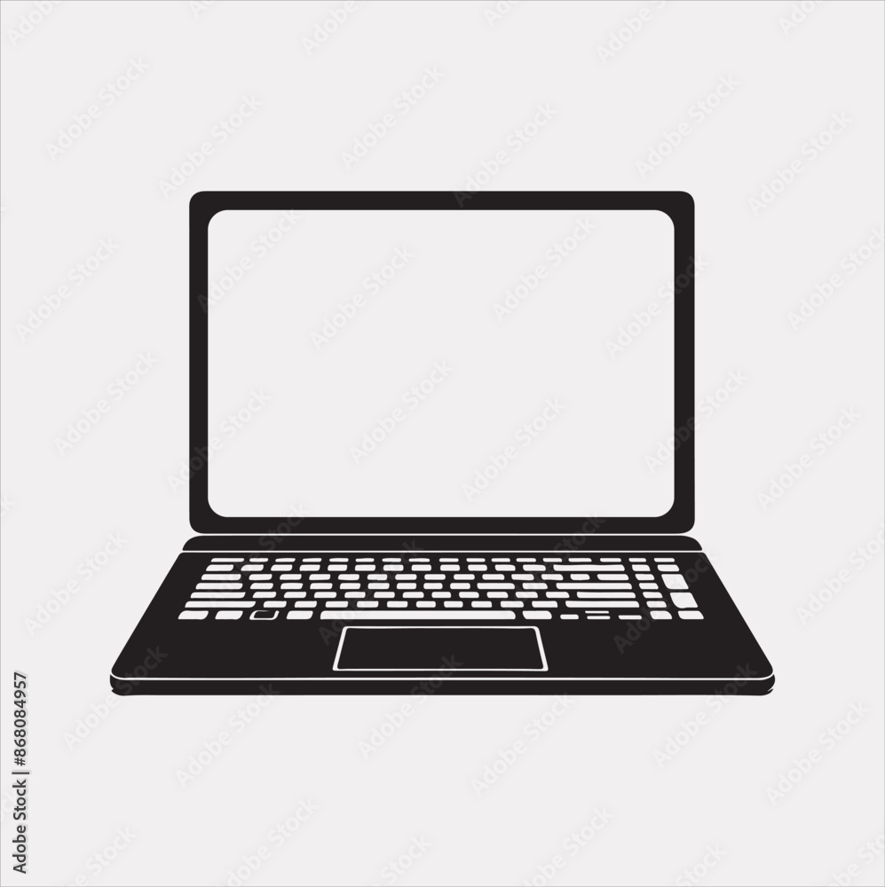 laptop silhouette vector on a White Background laptop silhouette vector on a White Background