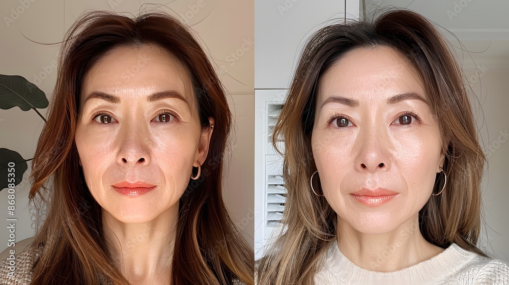 Before and After Photos of Korean Beauty in Her 40s Taken at Home Before and After Photos of Korean Beauty in Her 40s Taken at Home