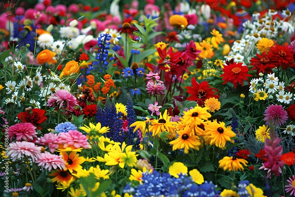 Obraz premium Vibrant Wildflower Meadow in Full Bloom