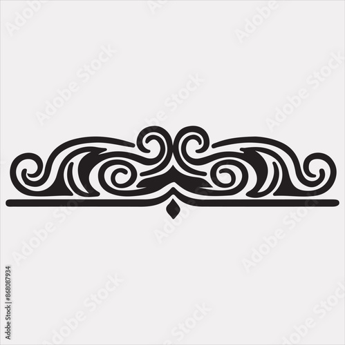 ornamental borders Silhouette vector Illustration with White Background