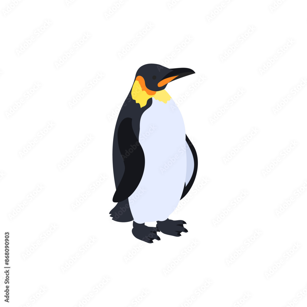 Obraz premium コウテイペンギン（エンペラーペンギン）。フラットなベクターイラスト。 Emperor penguin. Flat vector illustration.
