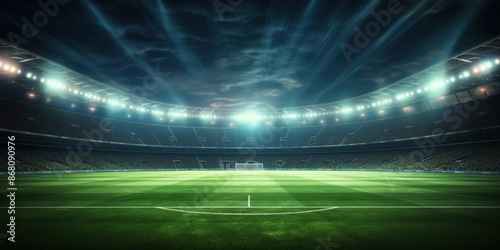 Football Stadium Illuminated by Night © Nice Seven