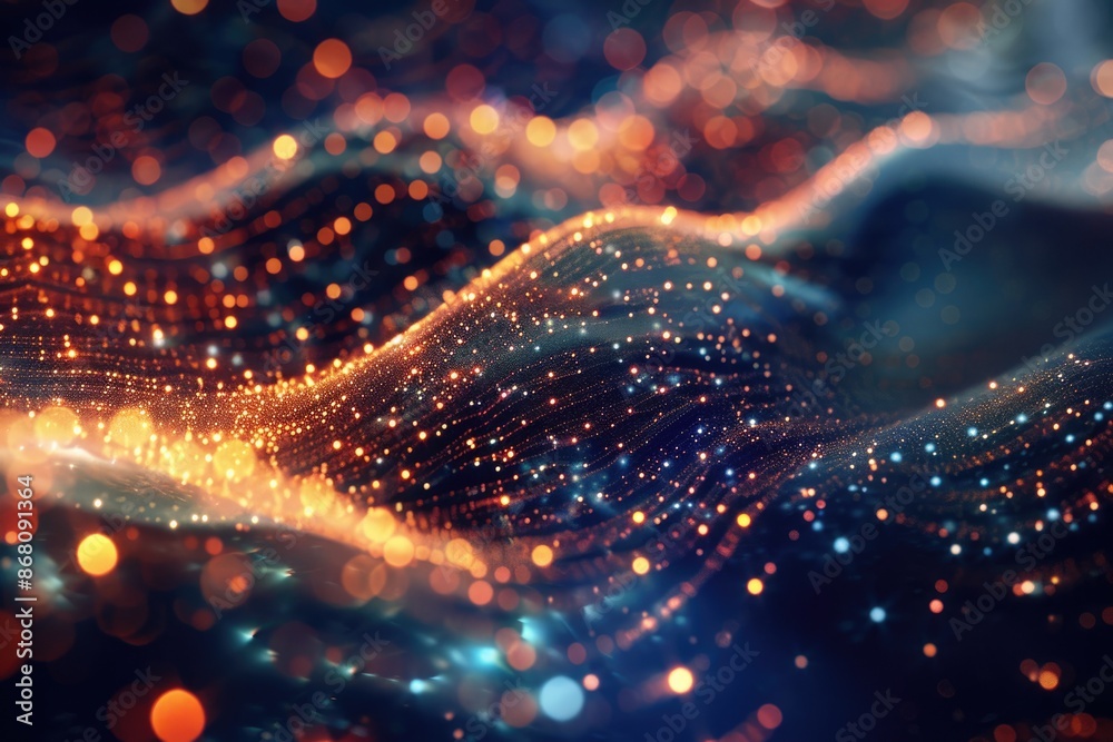 Futuristic music visualization with glowing fractal elements. Futuristic music visualization with glowing fractal elements.