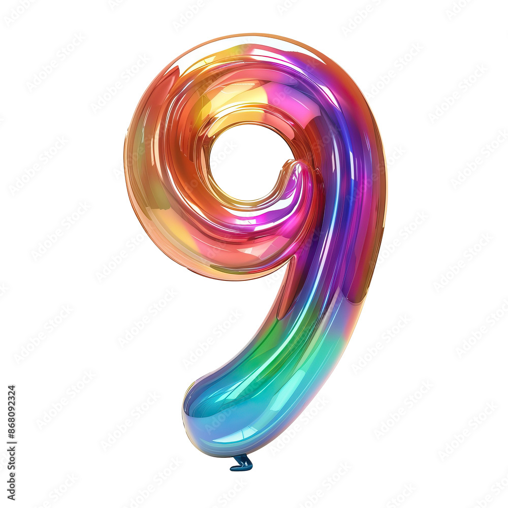 Bright, shiny balloon in the shape of the number 9, perfect for birthdays, anniversaries, and celebrations, adding a colorful and festive touch to any event decor. Bright, shiny balloon in the shape of the number 9, perfect for birthdays, anniversaries, and celebrations, adding a colorful and festive touch to any event decor.