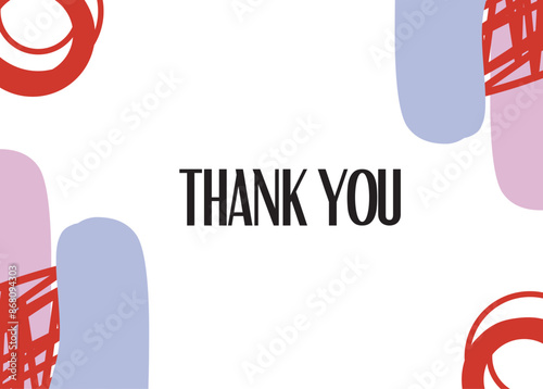 thank you card with abstract shapes