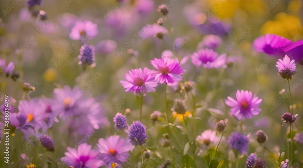 closeup of mountain meadow in full bloom, with vibrant wildflowers of every color closeup of mountain meadow in full bloom, with vibrant wildflowers of every color