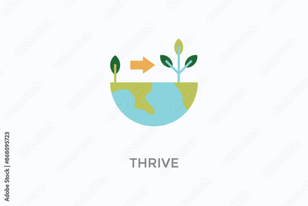 Naklejka premium Thrive Vector Icon Or Logo Illustration