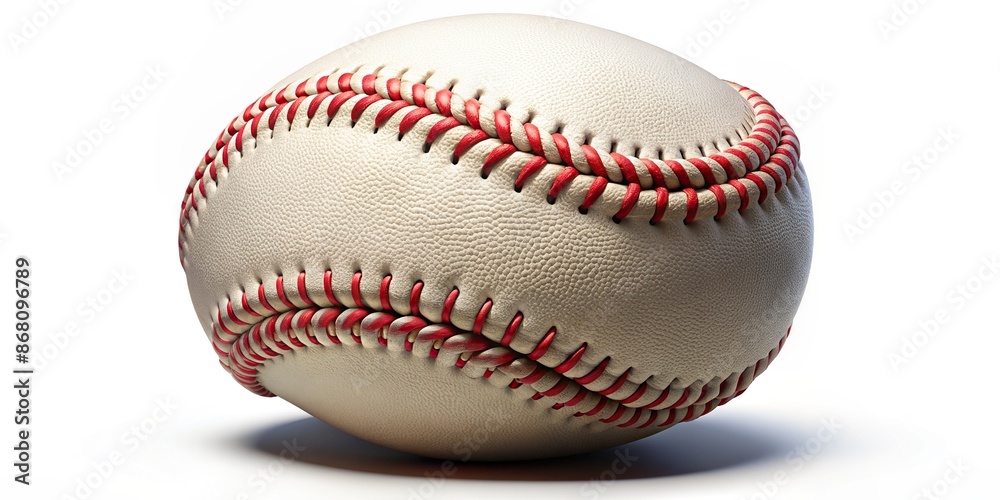A colorful, detailed illustration of a single baseball on a white background, showcasing its stitching and texture in high-definition, isolated from any distractions. A colorful, detailed illustration of a single baseball on a white background, showcasing its stitching and texture in high-definition, isolated from any distractions.