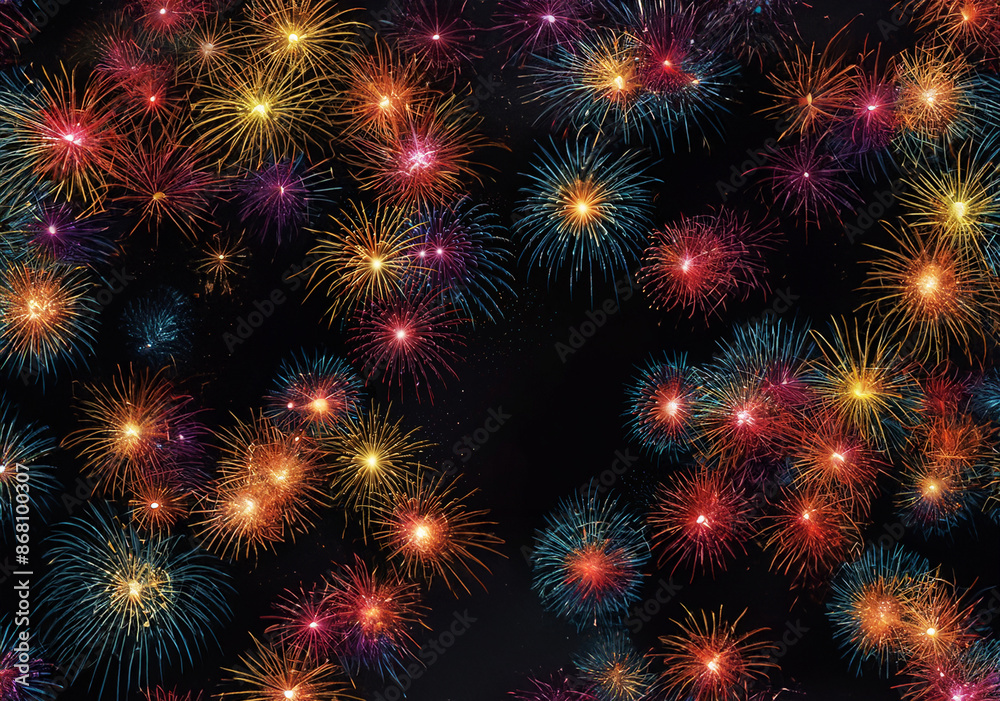 Awe-inspiring fireworks illuminating the darkness. Awe-inspiring fireworks illuminating the darkness.