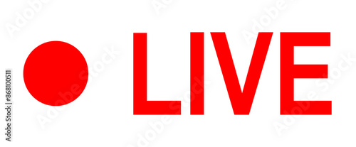 Live Stream Button, Icon Sign Symbol Logo. Isolated on White Vector Illustration.