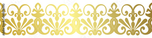 abstract floral border seamless golden paper border woodcarving decorative pattern