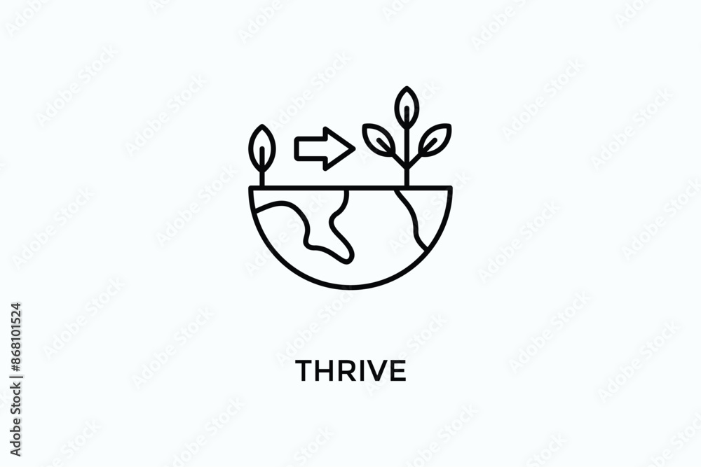 Obraz premium Thrive Vector Icon Or Logo Illustration
