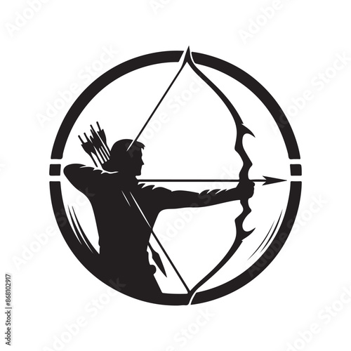 Archer vector illustration design. Archer silhouette vector illustration logo template Archer Silhouette. Archer Sport design template.