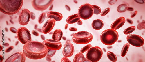 Human plasma Red Blood Cells stream in Vein for Medical Science research and health care cure medicine concepts and cardiovascular or microbiology coronary cardiology topics