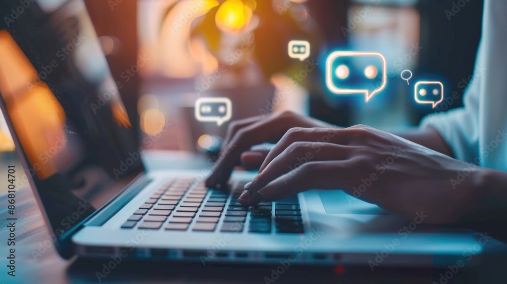 AI chat, artificial intelligence technology, data research and future world technology