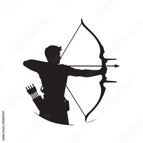 Archer vector illustration design. Archer silhouette vector illustration logo template Archer Silhouette. Archer Sport design template.
