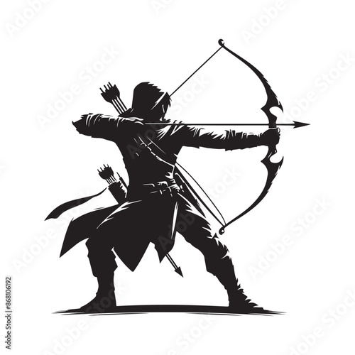 Archer vector illustration design. Archer silhouette vector illustration logo template Archer Silhouette. Archer Sport design template.