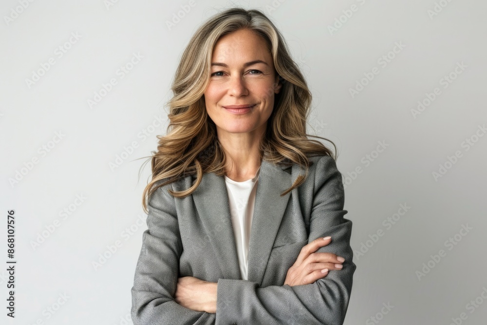 happy woman ceo isolated on white background. caucasian woman ceo in studio. happy woman ceo isolated on white background. caucasian woman ceo in studio.