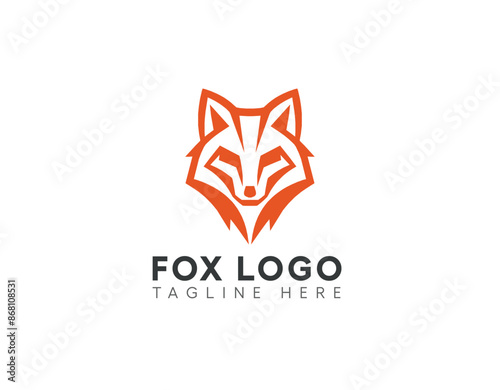 Abstract creative geometric logo fox head