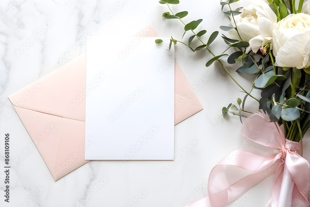 Sophisticated greeting card template surrounded by fresh blooms Sophisticated greeting card template surrounded by fresh blooms