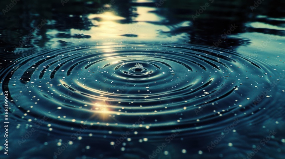 A drop of water is falling into a large body of water A drop of water is falling into a large body of water