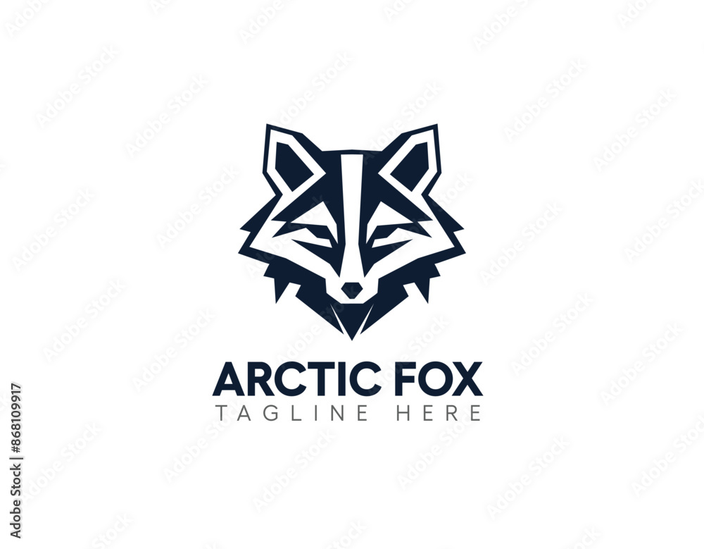 Fototapeta premium Abstract creative geometric logo arctic fox head