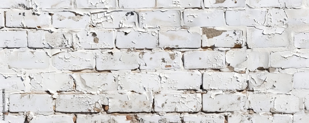 Weathered white brick wall with peeling paint, close-up texture. Urban decay and rustic background concept Weathered white brick wall with peeling paint, close-up texture. Urban decay and rustic background concept