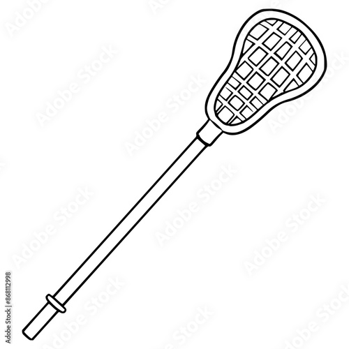 lacrosse stick illustration hand drawn outline vector