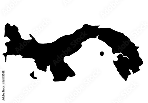 panama map silhouette on transparent background