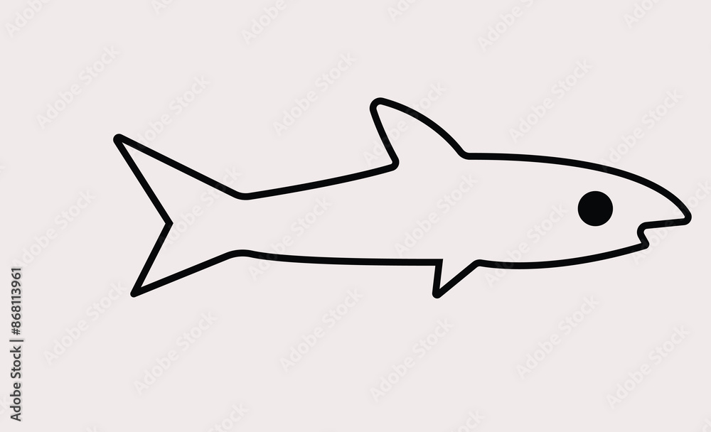 shark cartoon isolated on white black fish shark cartoon isolated on white black fish
