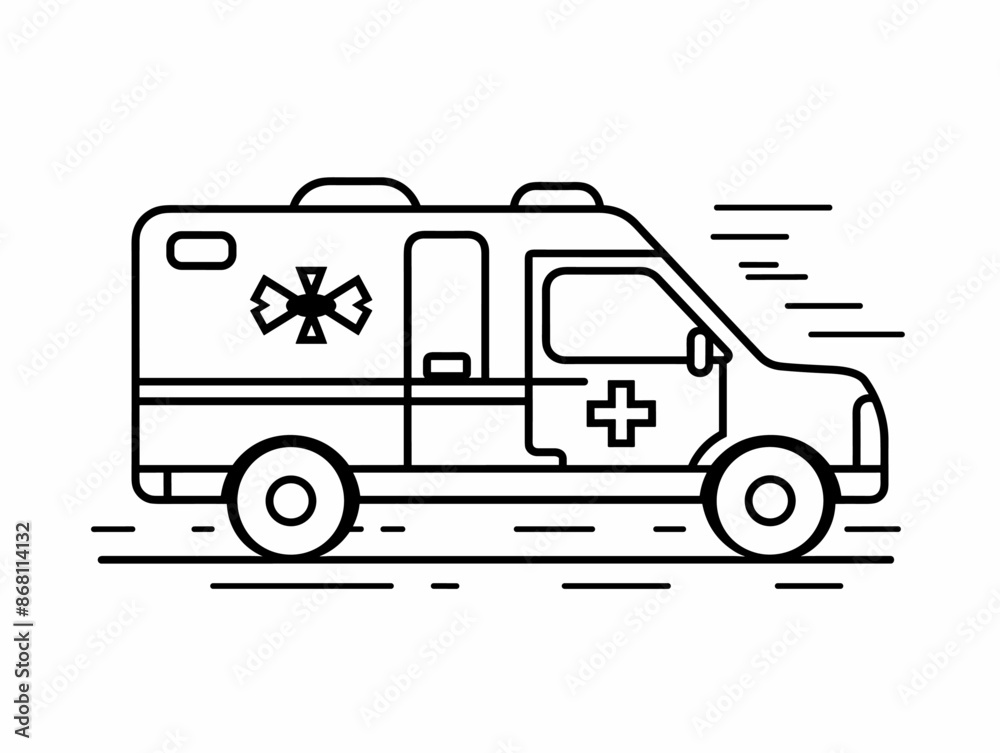 One-Line Ambulance: Depicting Urgent Aid in Minimalist Elegance One-Line Ambulance: Depicting Urgent Aid in Minimalist Elegance