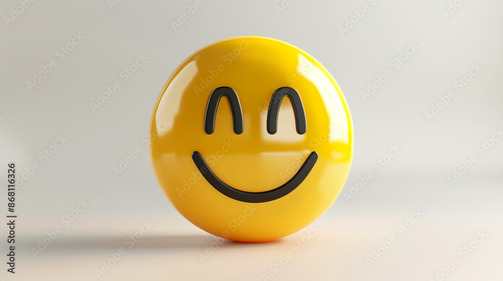 3d render of yellow smiley face icon on white background, minimalistic style, soft lighting, smooth and shiny look, high resolution photography. 3d render of yellow smiley face icon on white background, minimalistic style, soft lighting, smooth and shiny look, high resolution photography.