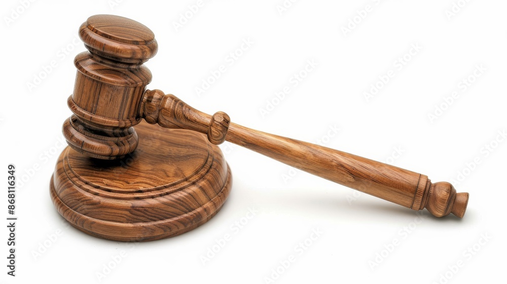 Wooden gavel on white background, legal concept Wooden gavel on white background, legal concept