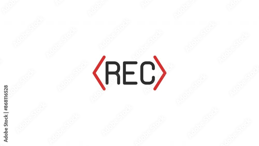 Pulsating Recording Symbol, REC Frame Animation Pulsating Recording Symbol, REC Frame Animation