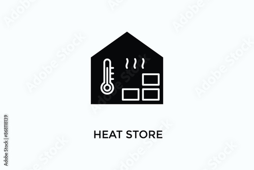 Heat Store Vector Icon Or Logo Illustration