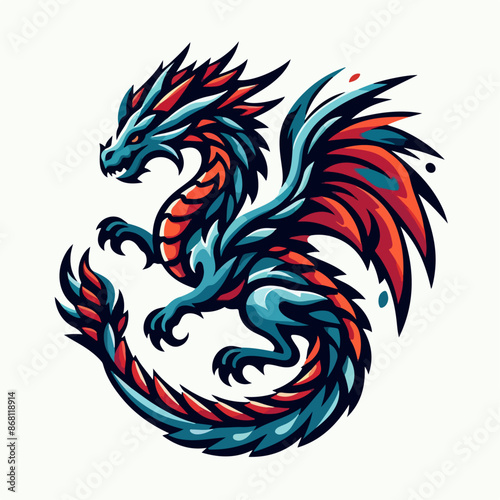 dragon illustration for print t-shirt design. vector illustration